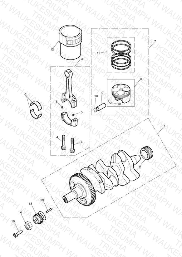 Crankshaft, Connecting Rods, Pistons & Liners