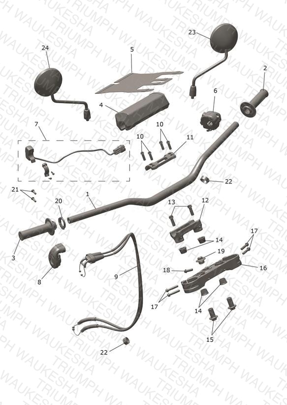 Handlebars, Upper Yoke & Mirrors