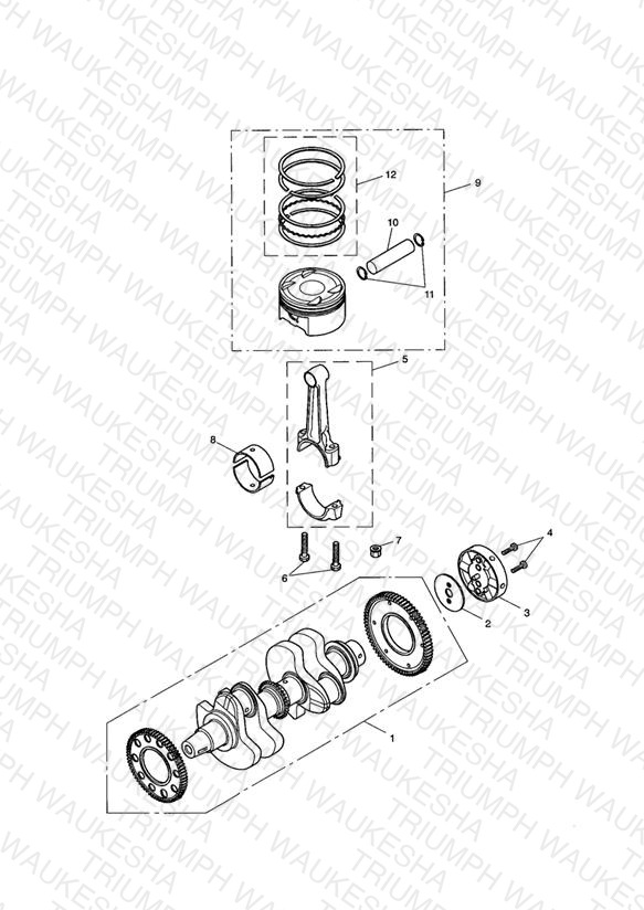 Crankshaft,Conn Rods & Pistons > Eng No 211132