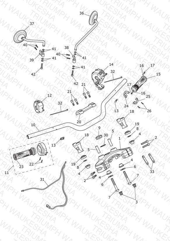 Handlebars, Top Yoke & Mirrors