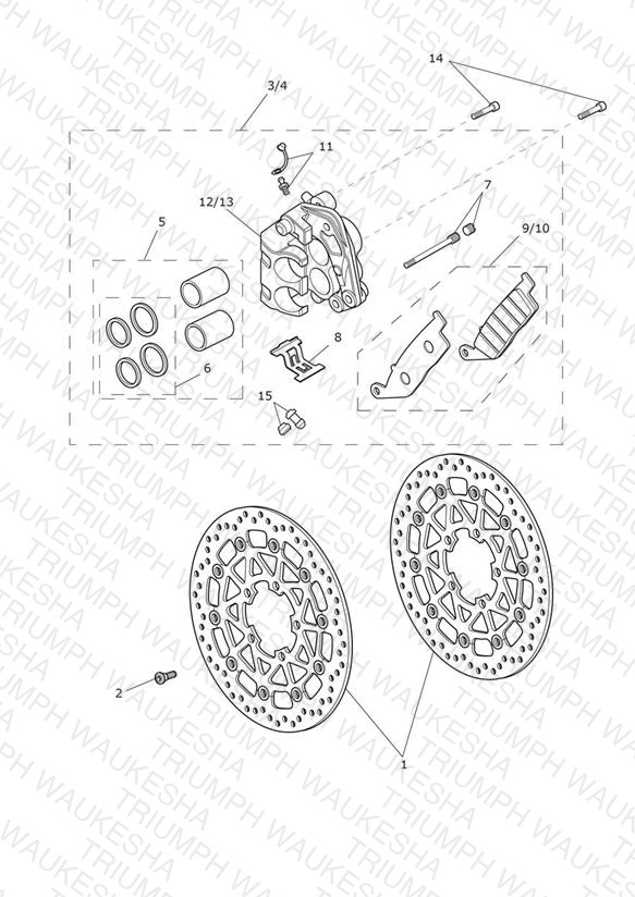 Front Brake Caliper & Discs